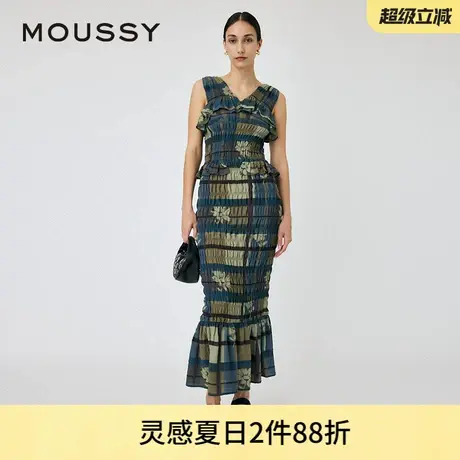 MOUSSY 夏季新品法式设计感荷叶边重工连衣裙女010HAH33-5061图片