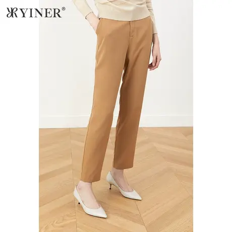 YINER音儿商场同款女装2021秋季新款简约通勤直筒休闲裤图片