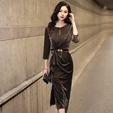 晚礼服女2024新款高级感宴会奢华大牌显瘦气质成人秋天修身连衣裙图片