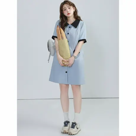 爵莱菲2025春夏新款法式小香风连衣裙女气质名媛短袖小白裙大码图片