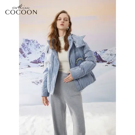 MissCOCOON气质龙凤图案肌理奢华钻链羽绒服图片