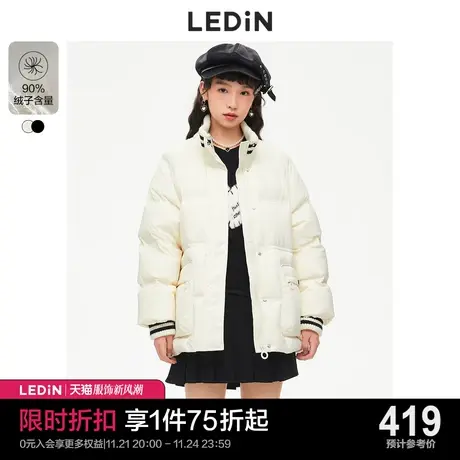 乐町学院一手长羽绒服2022冬季新款短羽绒C2ACC4304图片