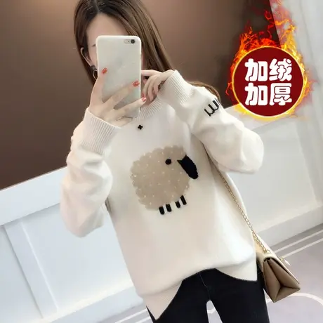 毛衣女2024年新款春秋季春款春装女士宽松加绒百搭外穿打底衫爆款图片