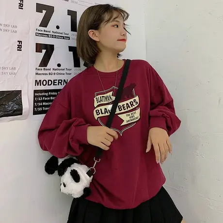 waitmore卫衣女宽松韩版ins原宿bf慵懒风春秋薄款超火cec外套洋气图片