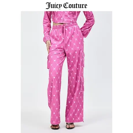 Juicy Couture橘滋休闲裤女春季美式抽绳束脚阔腿天鹅绒工装裤图片