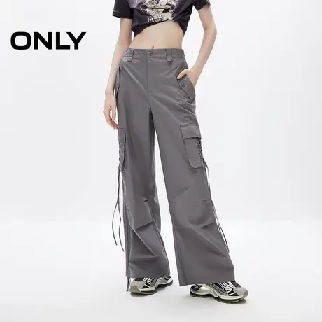 ONLY奥莱夏季甜酷风休闲百搭绑带多口袋休闲裤女图片