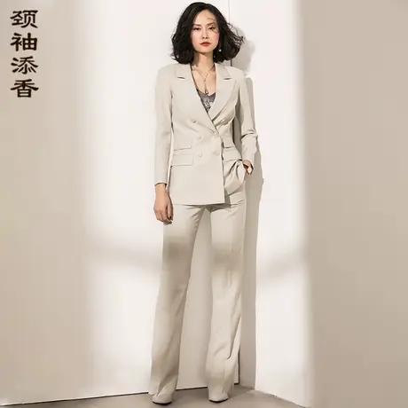 颈袖添香秋冬季高端总裁时尚职场气质女装OL职业西服小西装裤套装图片
