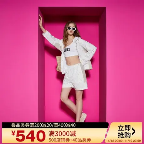Juicy Couture橘滋23新款印花拼接女运动短裤图片