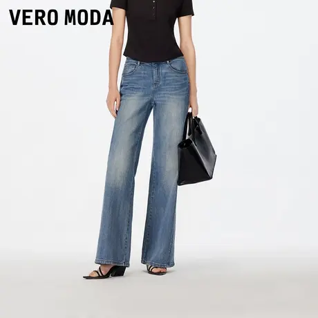 Vero Moda牛仔裤2025秋季新款含棉磨白做旧靴形裤复古325332015图片