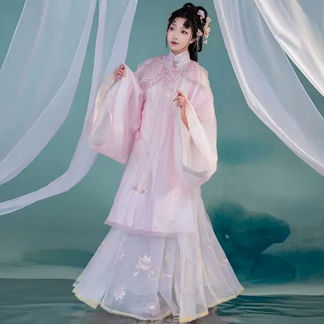 【如梦霓裳丨如梦令】汉服女明制立领纱衫袄裙长袄夏季绣花马面裙商品大图