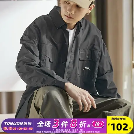 唐狮春秋季日系工装衬衫男长袖复古重磅质感户外休闲宽松百搭外套图片