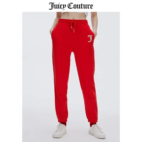 Juicy Couture橘滋休闲裤女2024年春季时尚红色国风运动束口裤图片