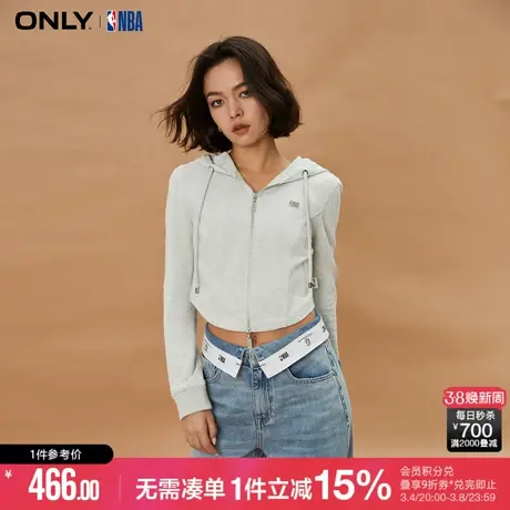 ONLY冬季NBA联名款短款开衫连帽长袖卫衣女|12339R013图片