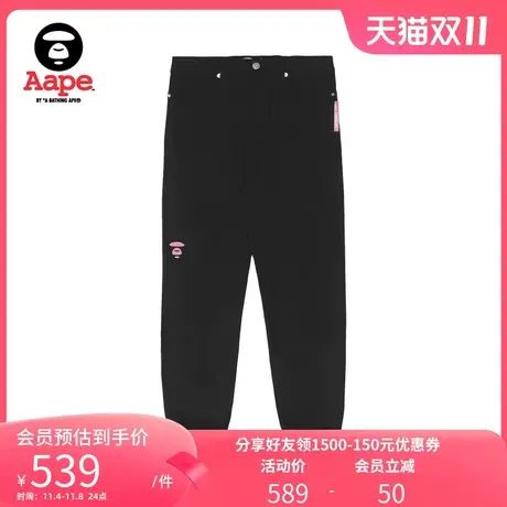 Aape旗舰店女装秋冬猿颜字母刺绣潮流束脚长裤6906XXJ图片