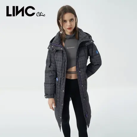 LINC金羽杰2023冬新款复古防护感反季专柜断码女款中长款羽绒服女图片