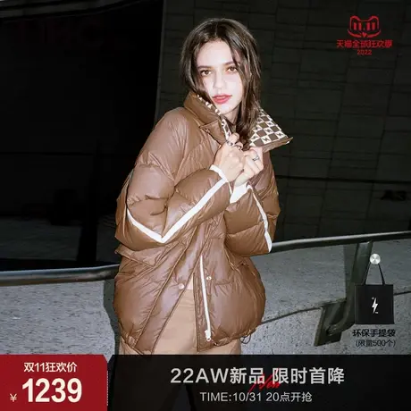 LINC金羽杰2023秋冬新款立体造型感反季专柜断码女款短款羽绒服女图片