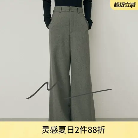MOUSSY 夏季新品M系列格雷系垂感阔腿西装裤女010HA231-1161图片