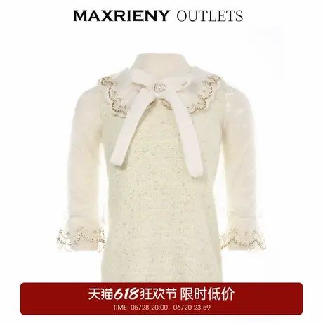 【奥莱】MAXRIENY女童装蝴蝶结针织连衣裙冬季毛衫裙图片