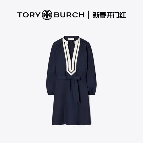 TORY BURCH 汤丽柏琦 棉质V领束腰灯笼袖连衣裙150311图片