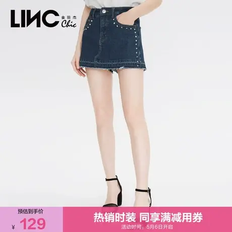 金羽杰LINC夏装新款裙裤假两件牛仔宽松短裤女轻薄官方旗舰店官网图片