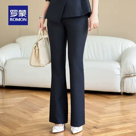 罗蒙女士商务休闲简约西裤2025春季新款时尚百搭修身显瘦直筒长裤图片