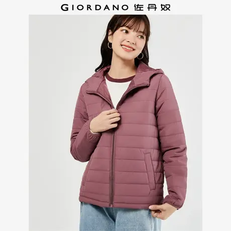 佐丹奴外套女装纯色连帽梭织长袖棉衣外套 13374824图片