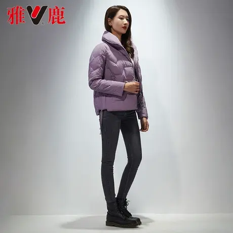雅鹿小个子立领羽绒服女短款2022冬季新款白鸭绒短外套宽松面包服图片