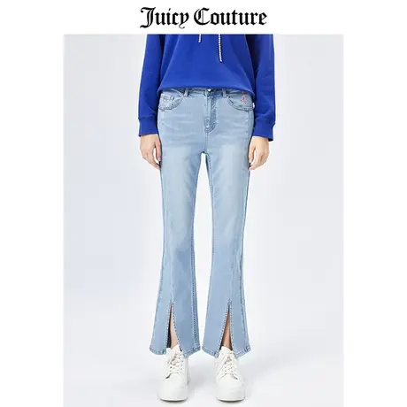 Juicy Couture橘滋牛仔裤女美式春季新款开叉微喇裤女休闲牛仔裤图片