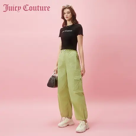 Juicy Couture橘滋2024早春日穿搭新款反光印花工装女士休闲装裤图片
