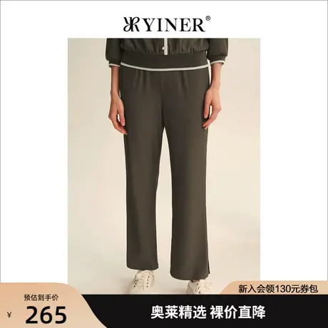 YINER音儿专柜女装2022秋季新款松紧腰高腰垂感阔腿裤图片
