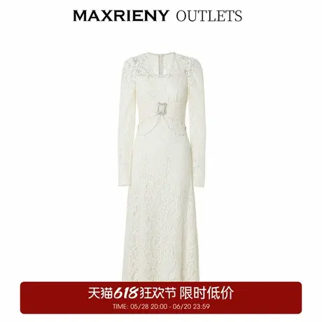 【奥莱】MAXRIENY复古宫廷连衣裙蕾丝订婚小白裙图片