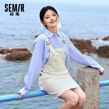 森马背带裙女叠穿小个子短裙2024夏季新款时尚宽松连衣裙复古百搭商品大图