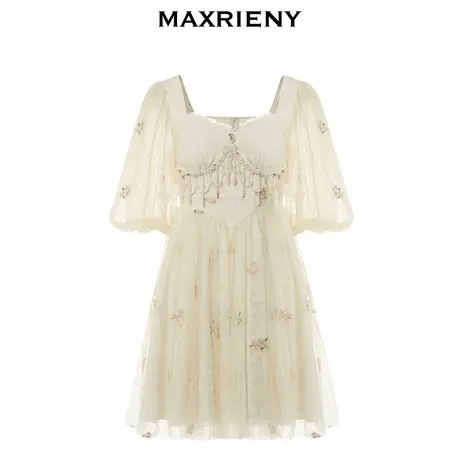 【奥莱】MAXRIENY华丽宫廷感连衣裙订婚领证小礼裙图片