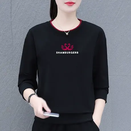 恋上17号薄款圆领卫衣女士外套2023年新款春秋季中年妈妈时尚宽松图片