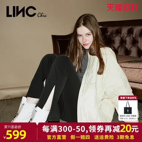 LINCCHIC金羽杰羽绒服女2023秋季新款轻薄短款宽松女款夹克外套图片