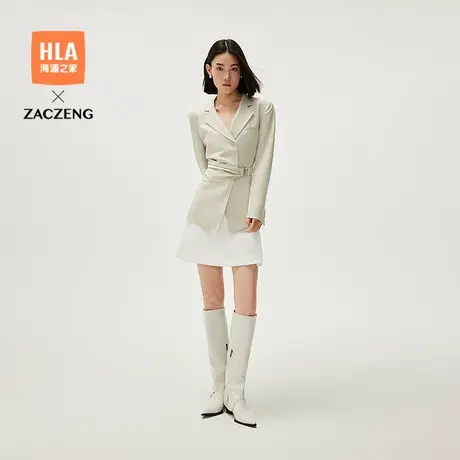HLA/海澜之家曾超联名平驳领西服25春夏新款修身通勤时尚外套女装图片