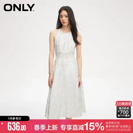 【油画裙】ONLY2025春夏新款气质法式无袖夏日印花中长款连衣裙女图片