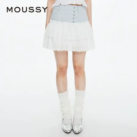 MOUSSY 夏季miu系芭蕾风拼接蛋糕裙半身裙028HSZ30-1651图片