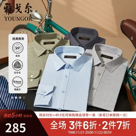 【棉羊毛DP免烫】D系雅戈尔衬衫冬季高端商务休闲保暖长袖衬衫图片