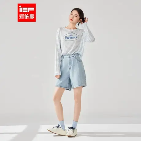 IEF/爱依服短裤2025夏季新款潮酷甜美流行百搭时尚减龄牛仔五分裤图片