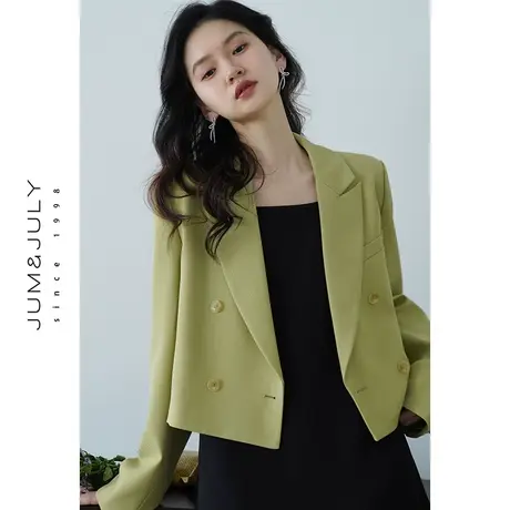 嘉茱莉2025春季新款休闲西装外套女小个子短款小西服上衣高级感图片