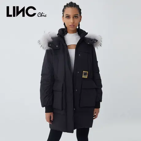 LINC金羽杰羽绒服女2023冬新款反击专柜断码中长款外套Y21806161图片