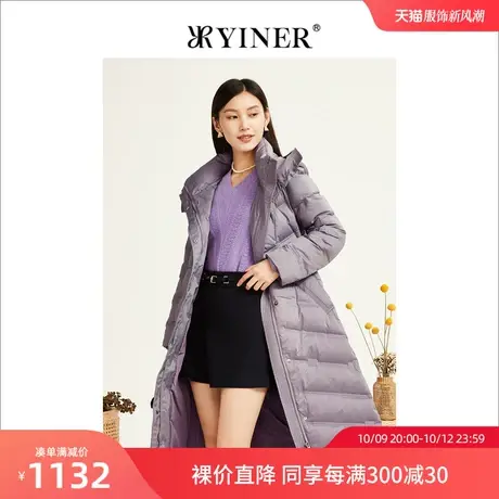 YINER音儿女装2022冬新款收腰高领鸭绒羽绒服图片