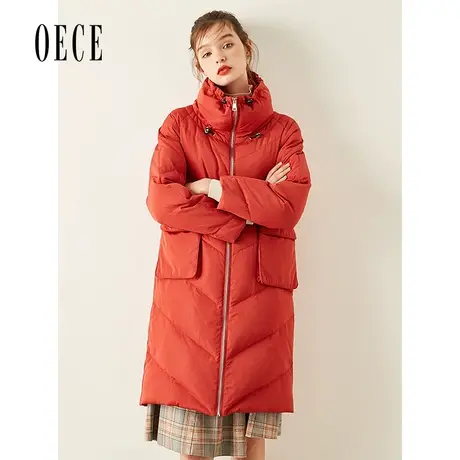 Oece2022秋冬新款女装加厚御寒立领中长款羽绒服加厚外套图片