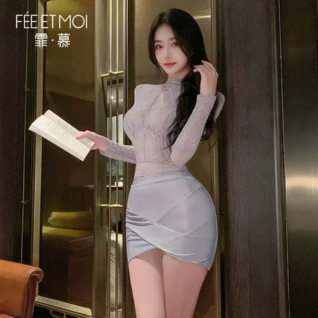 霏慕OL秘书蕾丝包臀裙高级感连衣裙辣妹战袍性感睡衣裙子纯欲制服图片