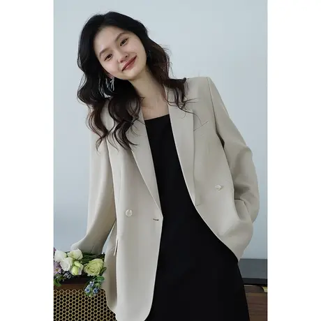 嘉茱莉通勤西装外套女小个子2025春季新款一粒扣小西服设计感小众图片