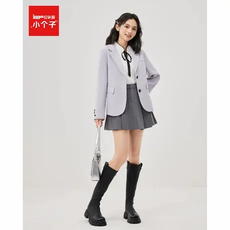 IEF/爱依服2025春季新款韩版时尚简约小西装设计宽松百搭紫色西装图片