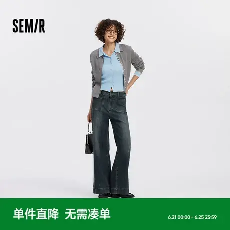 森柔牛仔|商场同款森马牛仔裤女宽松长裤秋季2025新款简约阔腿裤图片