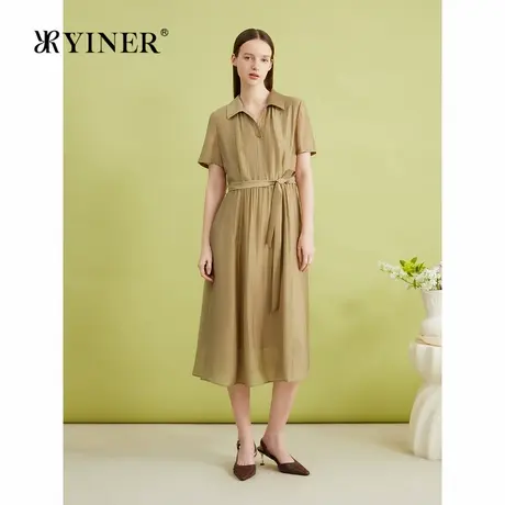 【天丝系列】YINER音儿专选女装夏季时尚微光肌理连衣裙图片