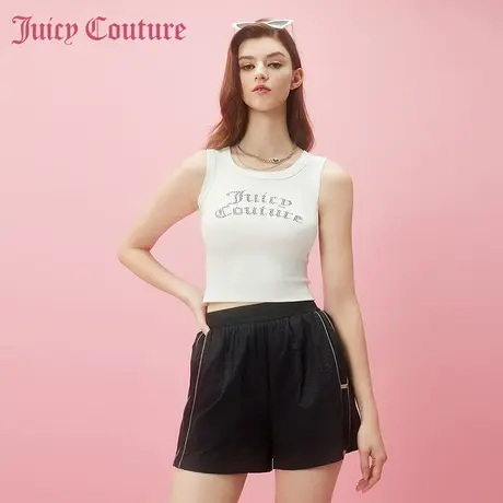 Juicy Couture橘滋2024早春日穿搭新款金属牌运动女士休闲装短裤图片